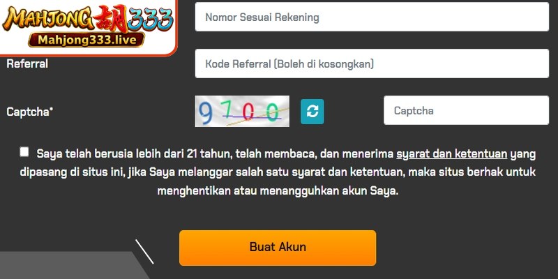 Setelah menyelesaikan Pendaftaran di Mahjong333, Anda bertanggung jawab untuk mengelola